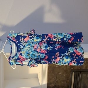 Floral cold shoulder dress with pockets